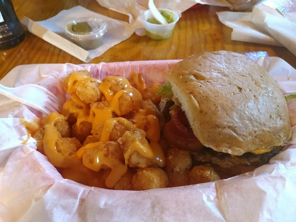 Baja Burger and Cheese Tots